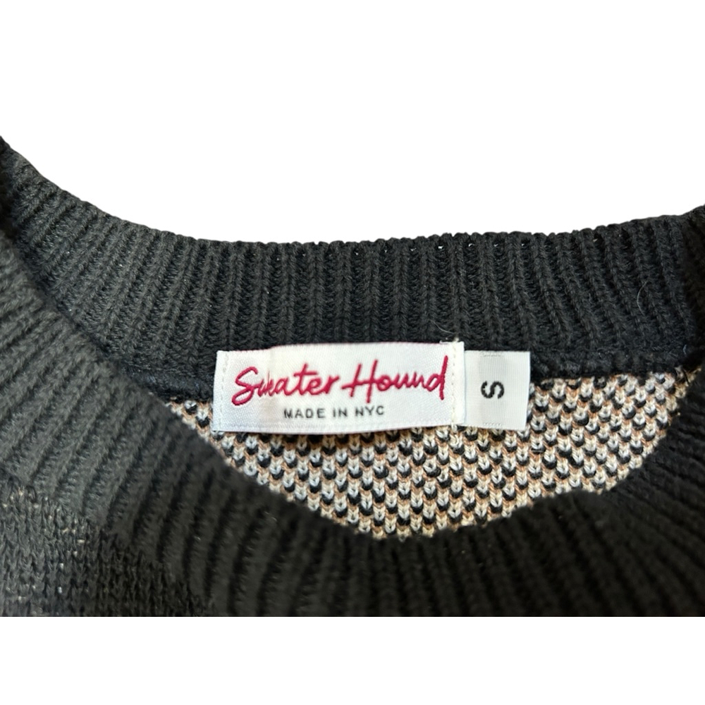 Women's Sweater Hound Black White Dog Crew Neck Sweater S - Picture 5 of 6
